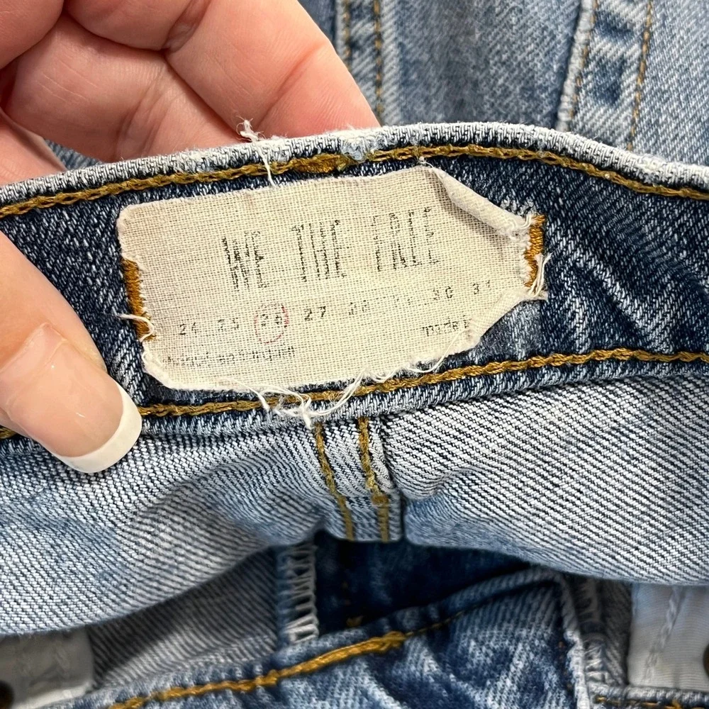 We The Free Free People Skinny Leg Jeans Womens 26 Distressed Knee Raw Hem